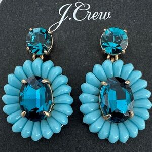 J. Crew Turquoise and Teal Floral Earrings